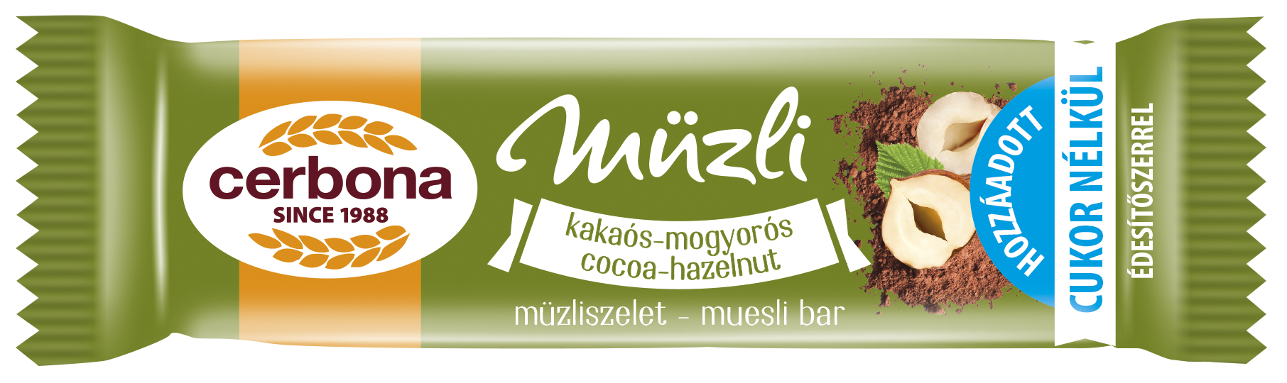 Cerbona Kakaós-mogyorós müzliszelet 20g